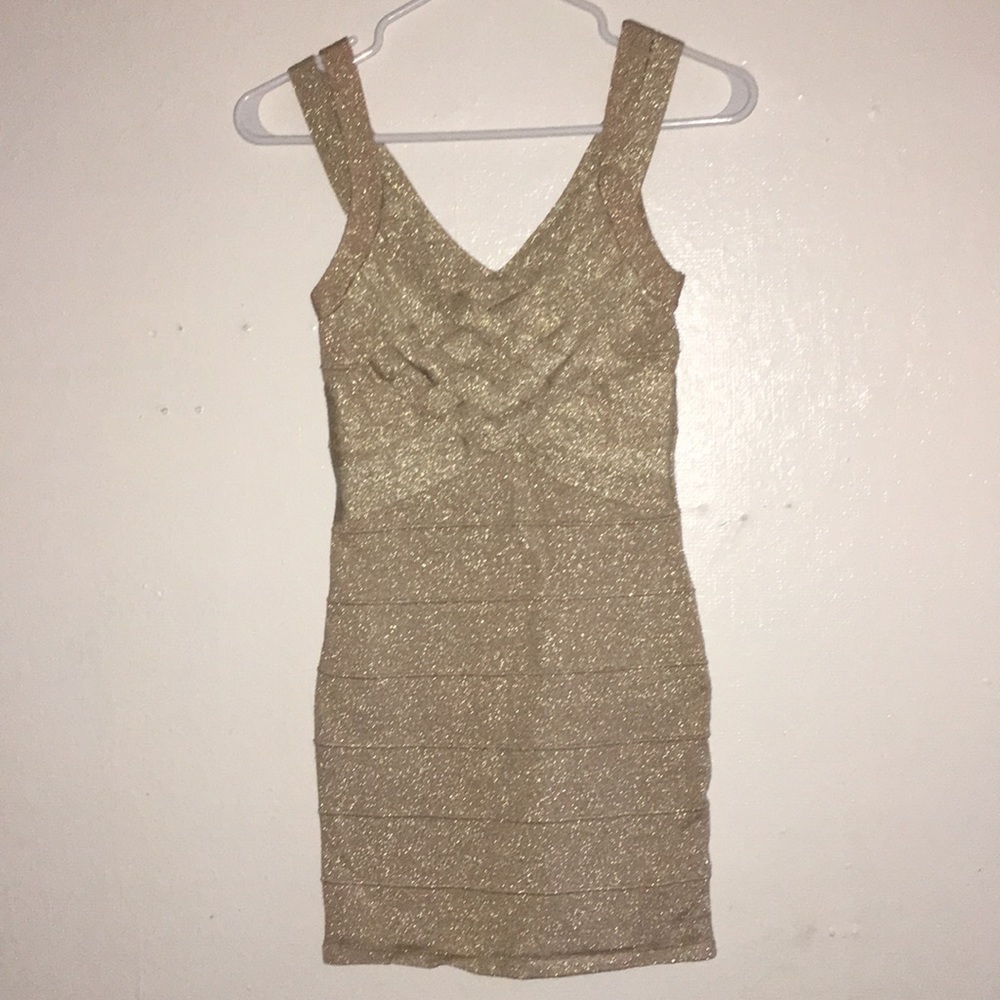 Short gold dress